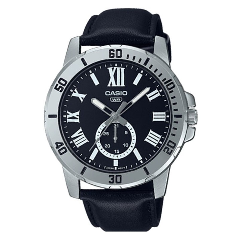 CASIO COLLECTION Mod. DIVER DATE LEATHER - BLACK MTP-VD200L-1BUDF